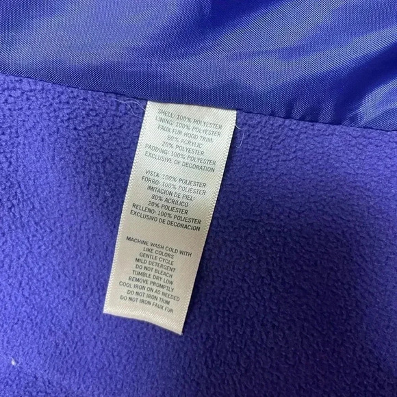 OshKosh B’gosh girl purple winter jacket, size 4 - Picture 5 of 7